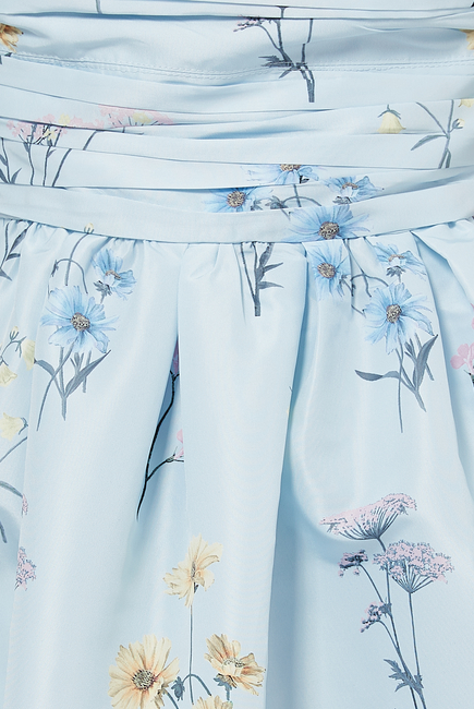Floral Watercolor Taffeta Mini Dress